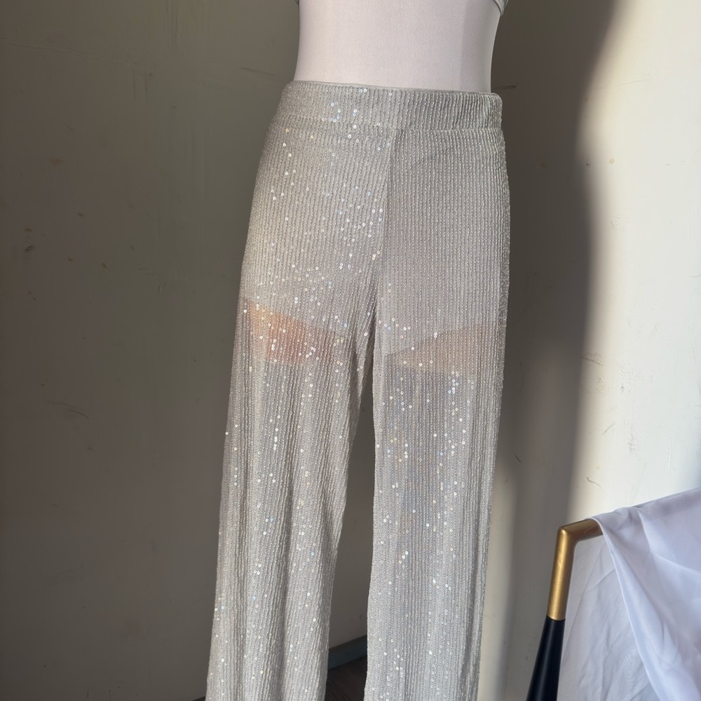 Sequin pants with built in shorts NWT